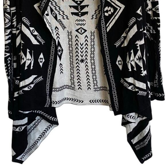 H&M Divided Southwestern Print‎ Open Waterfall Cardigan Reversible Sweater XS - Picture 3 of 14